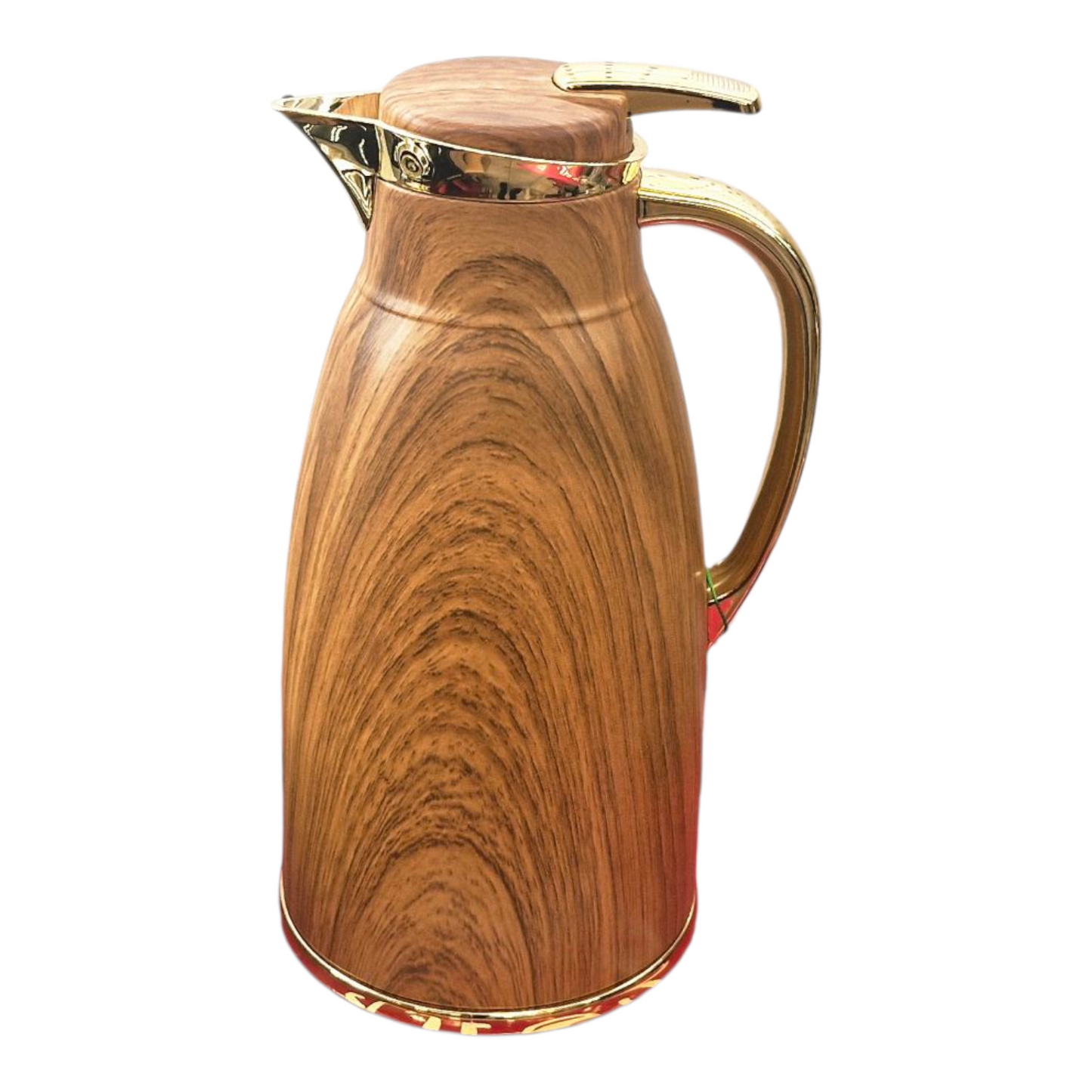 Luxury Flask 1.5L Larg Capacity Gold & Wood Color